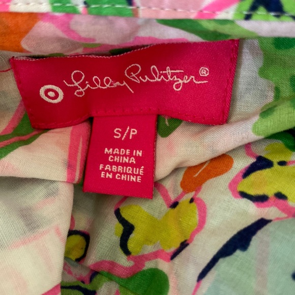 Lilly Pulitzer Target Nosey Posey Pink Aqua Blue Floral Button Down Blouse - S - Picture 11 of 15